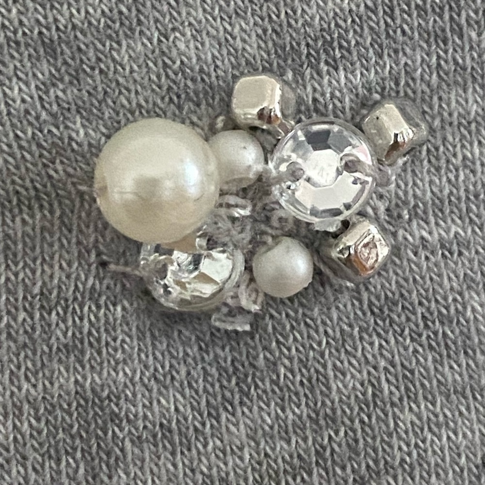 Loft • Women’s Crewneck with Pearl & Rhinestone Embellishments - Picture 2 of 5